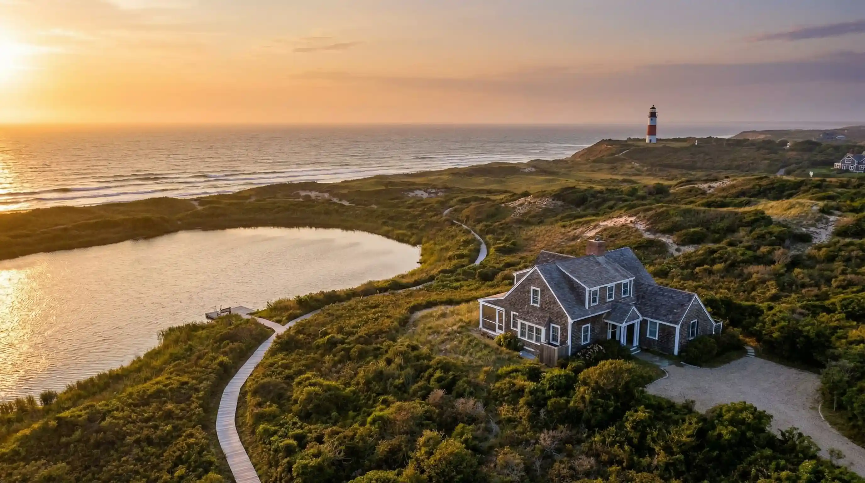 Quidnet oceanfront properties with dunes and Atlantic views